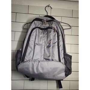 Samsonite Gray Black Polyester Backpack Adjustable Strap Pockets Travel *Read